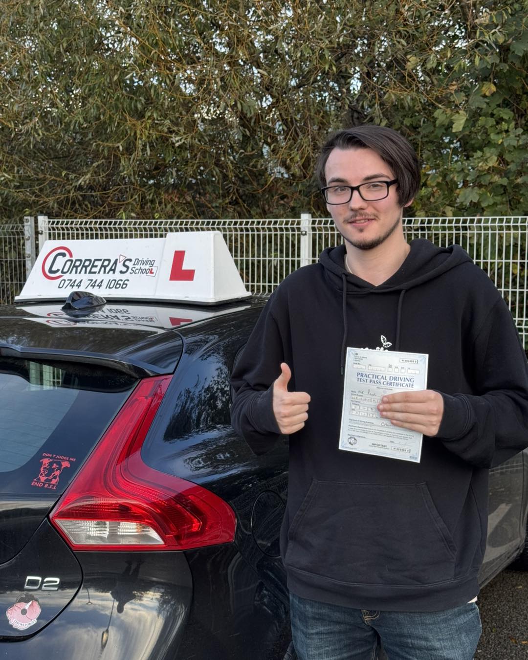 Driving test pass with Correra's Driving School South Wales